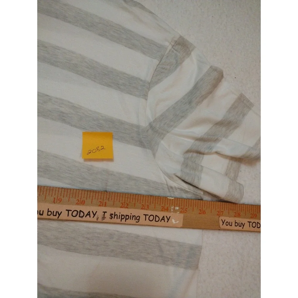 VTG Polo By Ralph Lauren Golf Shirt Mans XXL Grey And White Striped Sort Sleeves